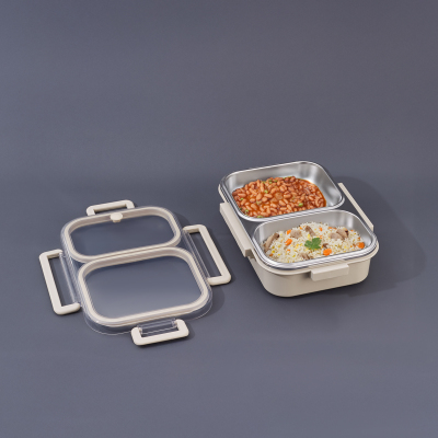 Aryıldız Bento Lunch Box 2 Bölmeli Beige - ARYILDIZ