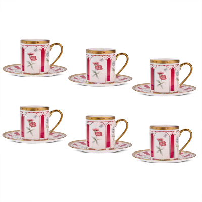 Aryıldız Best 12 Parça 6 Kişilik Kahve Fincan Takımı Kırmızı 90 ml - 3