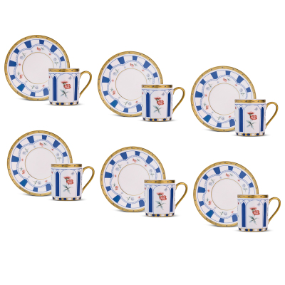 Aryıldız Best 12 Parça 6 Kişilik Kahve Fincan Takımı Mavi 90 ml - 5