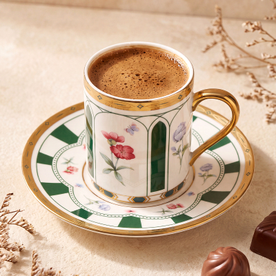 Aryıldız Best 12 Parça 6 Kişilik Kahve Fincan Takımı Yeşil 90 ml - 2