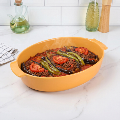 Aryıldız Elissa Oval Fırın Kabı Sarı 40 cm - 1