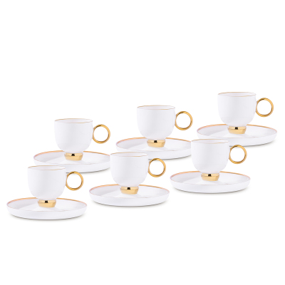 Aryıldız Margaux Gold 12 Parça 6 Kişilik Türk Kahve Fincanı - 3