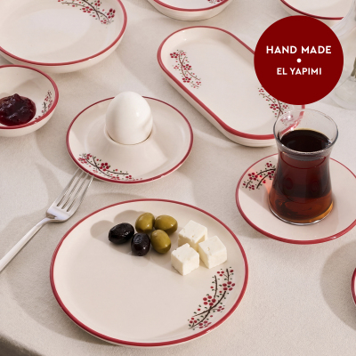 Aryıldız Rosella Kırmızı 6 Kişilik 36 Parça Seramik Kahvaltı Takımı - 2
