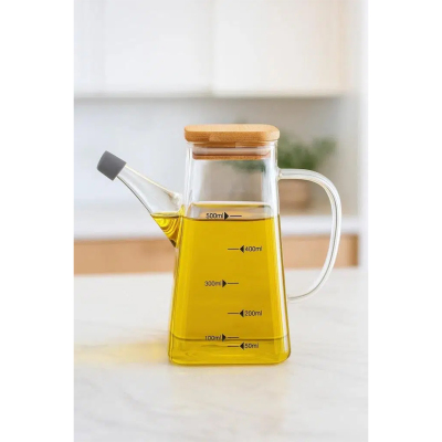 Bambum Rafa Bambu Kapaklı Yağdanlık 550 ml - BAMBUM