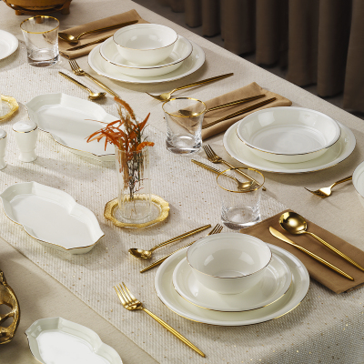 Evaliza Sapphire Gold 32 Parça 6 Kişilik Yemek Takımı - EVALIZA