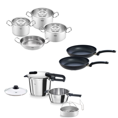 Fissler Vitaquick Edition 6+3,5 Litre Düdüklü Tencere + Original Profi Collection Tencere ve Tava Seti - FISSLER