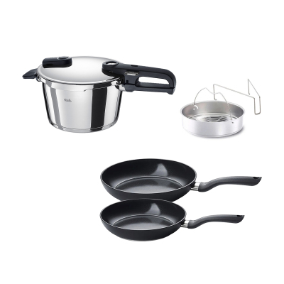 Fissler Vitaquick Edition 4,5 Litre Düdüklü Tencere + Tava Set - 1