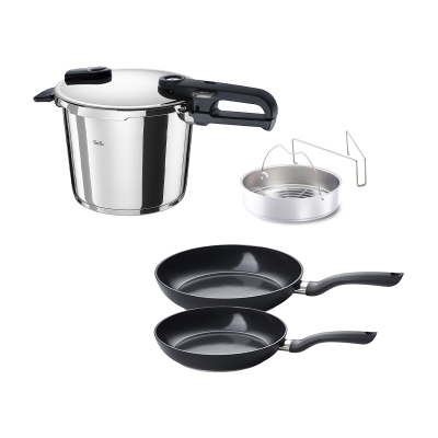 Fissler Vitaquick Edition 6 Litre Düdüklü Tencere + Tava Set - 1