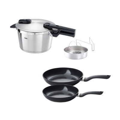Fissler Vitaquick Premium 4,5 Litre Düdüklü Tencere + Tava Set - FISSLER