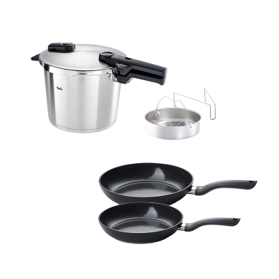 Fissler Vitaquick Premium 6 Litre Düdüklü Tencere + Tava Set - FISSLER