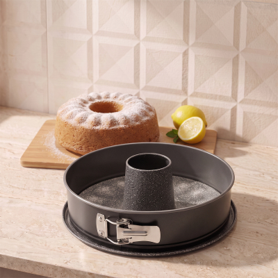 Guardini Borulu Kelepçeli Kek Kalıbı Granit Gri 26 cm - 1