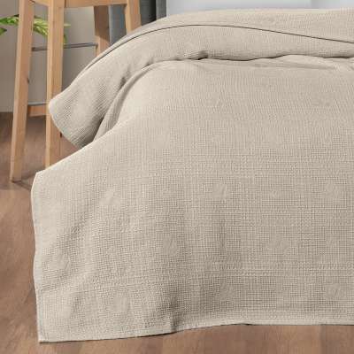 Maxstyle Çift Kişilik %100 Pamuk Pike Bej 200x220 cm - 3