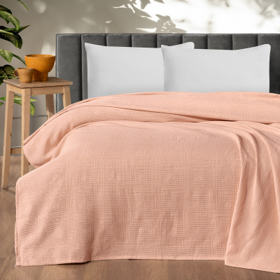 Maxstyle Çift Kişilik %100 Pamuk Pike Somon 200x220 cm - 1