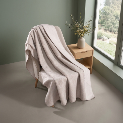 Maxstyle Sephia Çift Kişilik Battaniye Krem 200X220 cm - 2