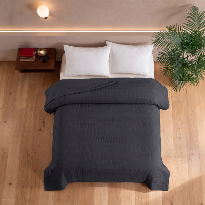 Maxstyle Spring %100 Pamuk Çift Kişilik Pike Antrasit 220x230 cm - 1