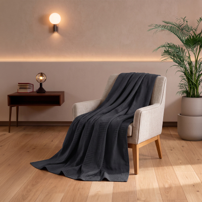 Maxstyle Spring %100 Pamuk Çift Kişilik Pike Antrasit 220x230 cm - 4