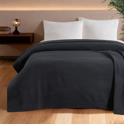 Maxstyle Spring %100 Pamuk Tek Kişilik Pike Antrasit 180x230 cm - 2