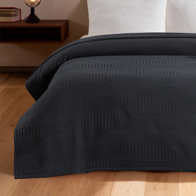 Maxstyle Spring %100 Pamuk Tek Kişilik Pike Antrasit 180x230 cm - 3