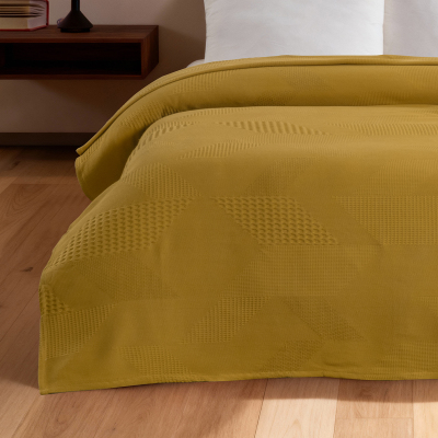 Maxstyle Spring %100 Pamuk Tek Kişilik Pike Hardal 180x230 cm - 3