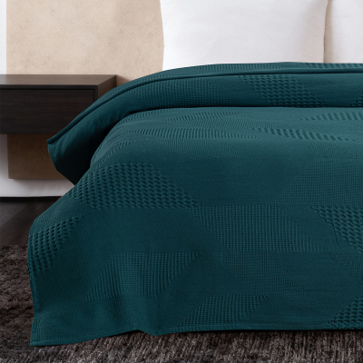 Maxstyle Spring %100 Pamuk Tek Kişilik Pike Petrol 180x230 cm - 3