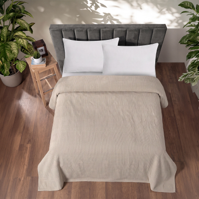 Maxstyle Tek Kişilik %100 Pamuk Pike Bej 160x220 cm - 1