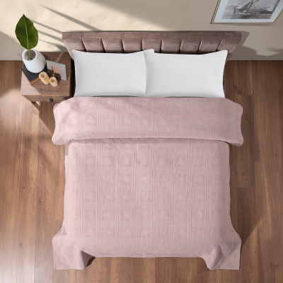 Maxstyle Tek Kişilik %100 Pamuk Pike Pudra 160x220 cm - 1