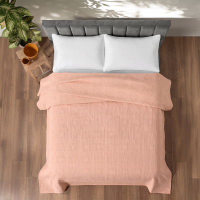Maxstyle Tek Kişilik %100 Pamuk Pike Somon 160x220 cm - 1