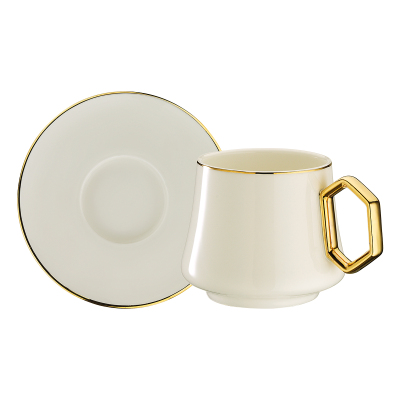 Sandro Moreno 1453 Line Gold Double Geometrik 4 Parça 2 Kişilik Kahve Fincan Takımı 120 ml - SANDRO MORENO