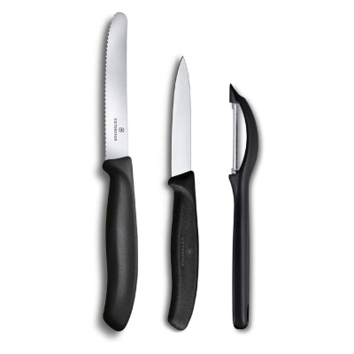 Victorinox Soyma Bıçak Ve Soyacak Seti Siyah 3’lü - 2