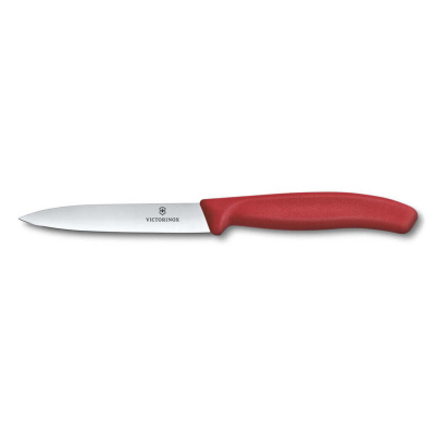 Victorinox Swiss Classic Sivri Düz Soyma Bıçak Kırmızı 10 cm - VICTORINOX