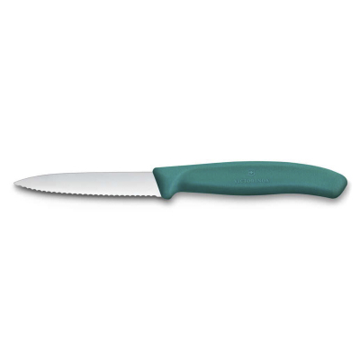 Victorinox Swiss Classic Sivri Uçlu Tırtıklı Soyma Bıçak Yeşil 8 cm - VICTORINOX